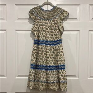 Elizabeth James The Label Karma Dress Eyelet Smocked Cotton Womens Size Medium